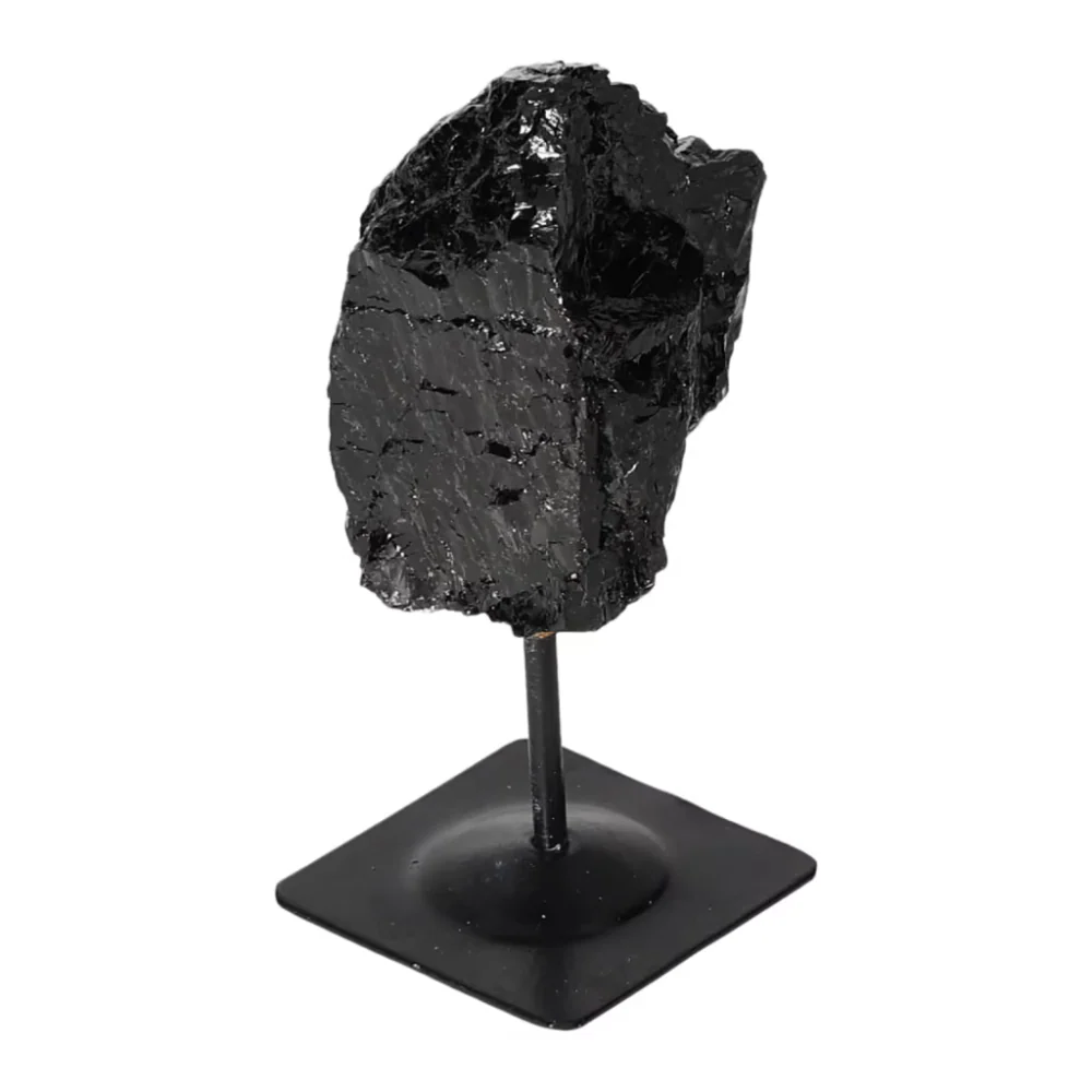 Rough Black Tourmaline with Metal Stand S 566834 - Image 9