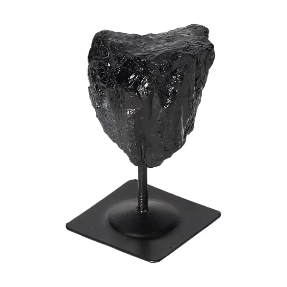 Rough Black Tourmaline with Metal Stand S 566841