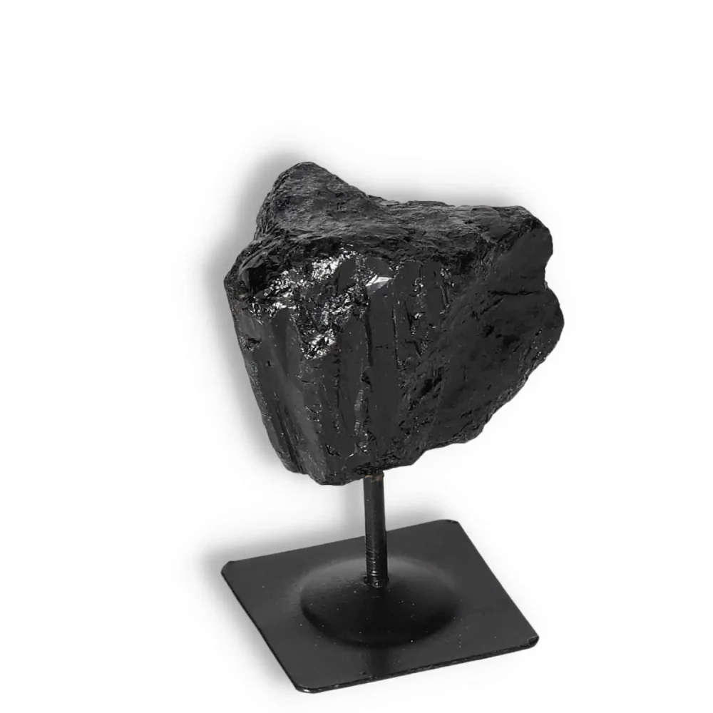 Rough Black Tourmaline with Metal Stand S 566841 - Image 10