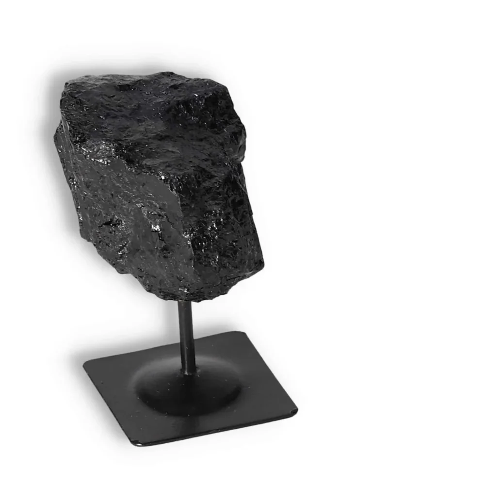 Rough Black Tourmaline with Metal Stand S 566841 - Image 12