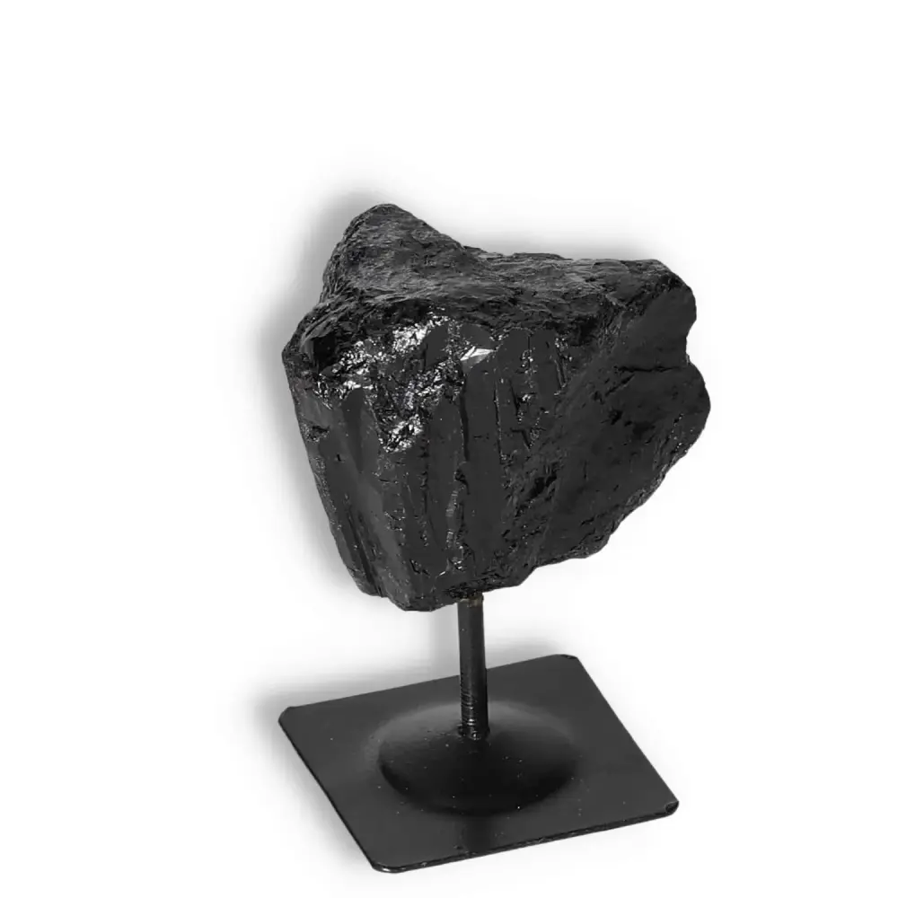Rough Black Tourmaline with Metal Stand S 566841 - Image 2