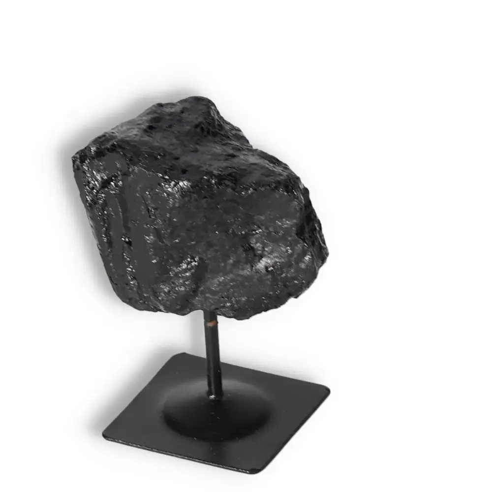 Rough Black Tourmaline with Metal Stand S 566841 - Image 3
