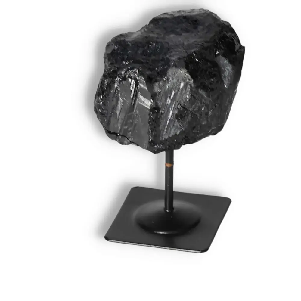 Rough Black Tourmaline with Metal Stand S 566841 - Image 6