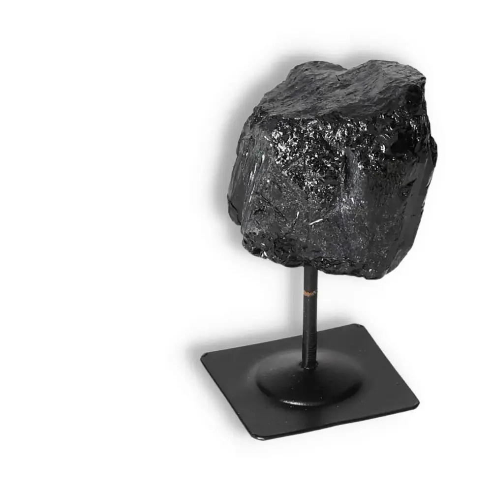 Rough Black Tourmaline with Metal Stand S 566841 - Image 7