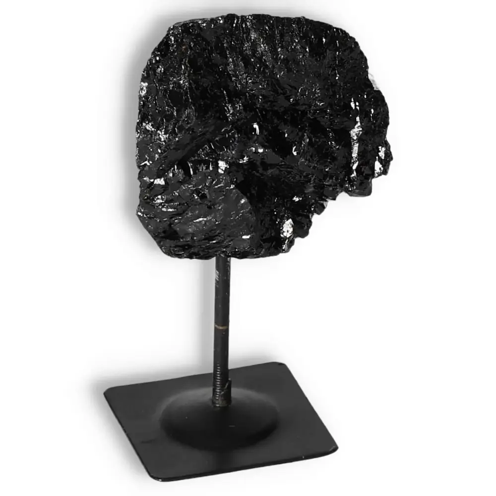 Rough Black Tourmaline with Metal Stand S 565431 - Image 2