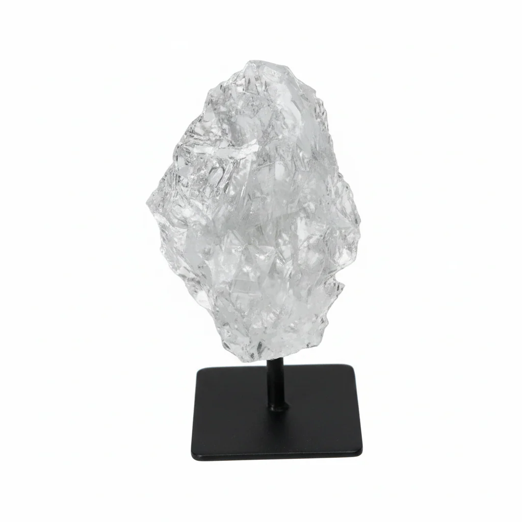 Rough Lemurian Quartz On Metal Stand 579056