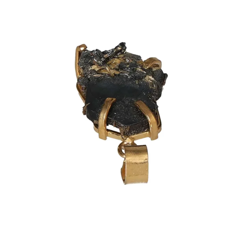 Rutilated Hematite Claw Pendant Gold 606325 P30 - Image 4