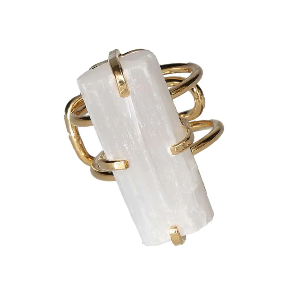 Gold Arc Ring with Selenite – Purity and Light Alignment 596633 P30 - Image 3