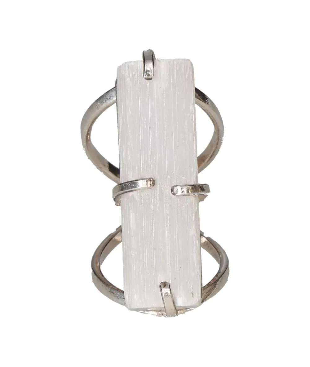 Silver Arc Ring with Selenite β Clarity and Spiritual Light 596657 P30 - Image 3