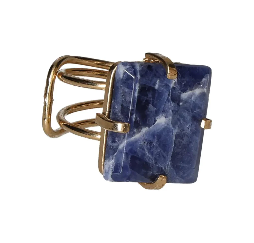 Sodalite Faceted Arc And Wire Ring Gold 602570 P30