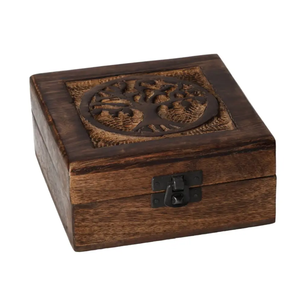 Square Wooden Keepsake Box with Tree of Life – Symbol of Growth and Harmony 556163 - Image 2