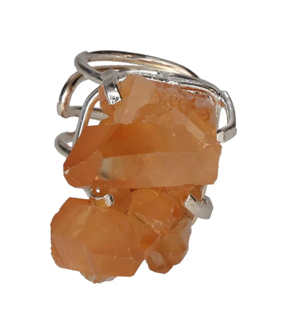 Silver Arc Ring with Tangerine Quartz Cluster – Creativity and Energizing Light 596886 P30 - Image 3