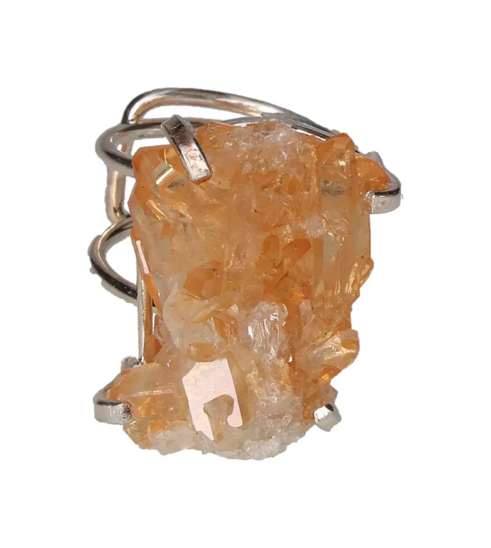 Silver Arc Ring with Tangerine Quartz Cluster – Creativity and Energizing Light 596862 P30 - Image 3