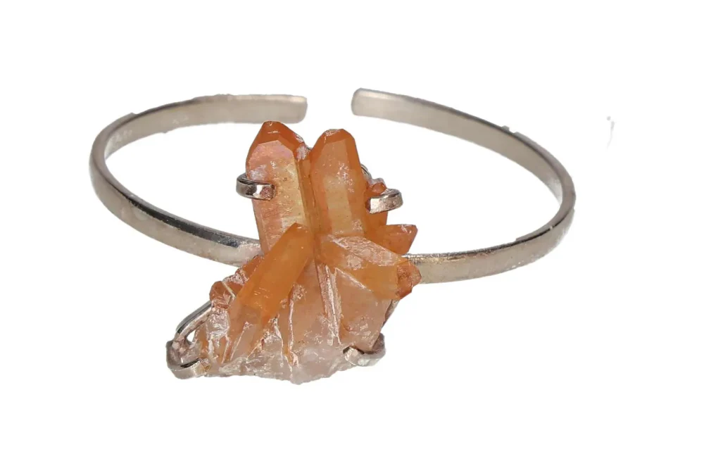 Silver Bracelet with Tangerine Quartz – Creativity and Confident Energy 595520 - Image 3