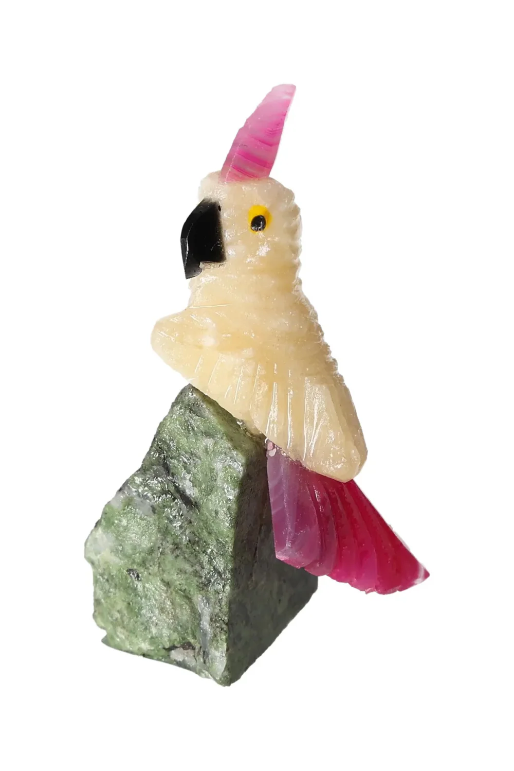 Yellow Calcite Parrot On Fuchsite 636643 - Image 3