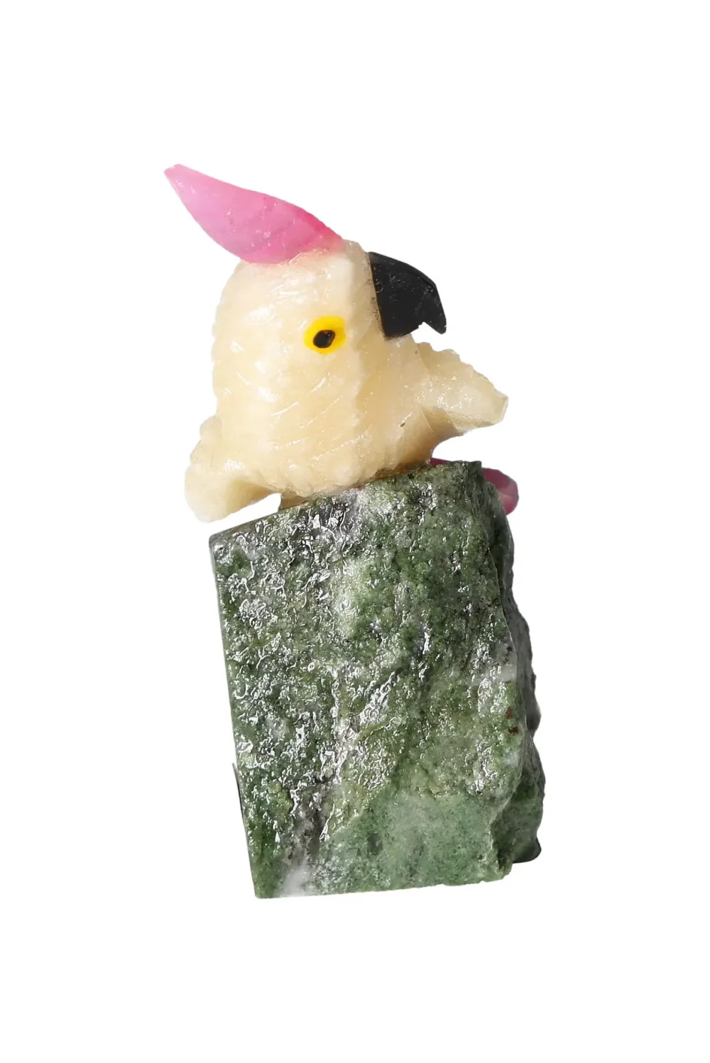 Yellow Calcite Parrot On Fuchsite 636643 - Image 4