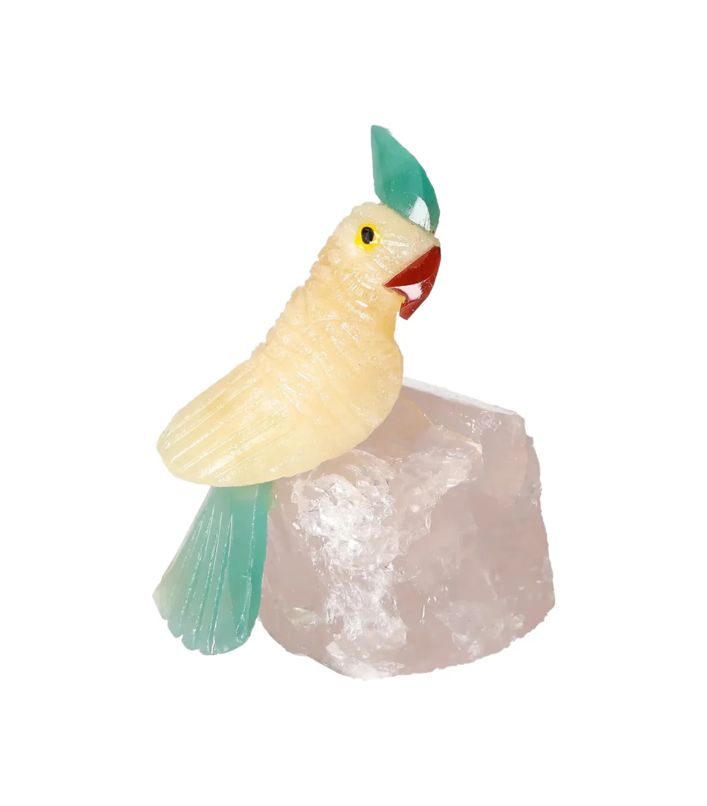 Yellow Calcite Parrot On Quartz 636568 - Image 5
