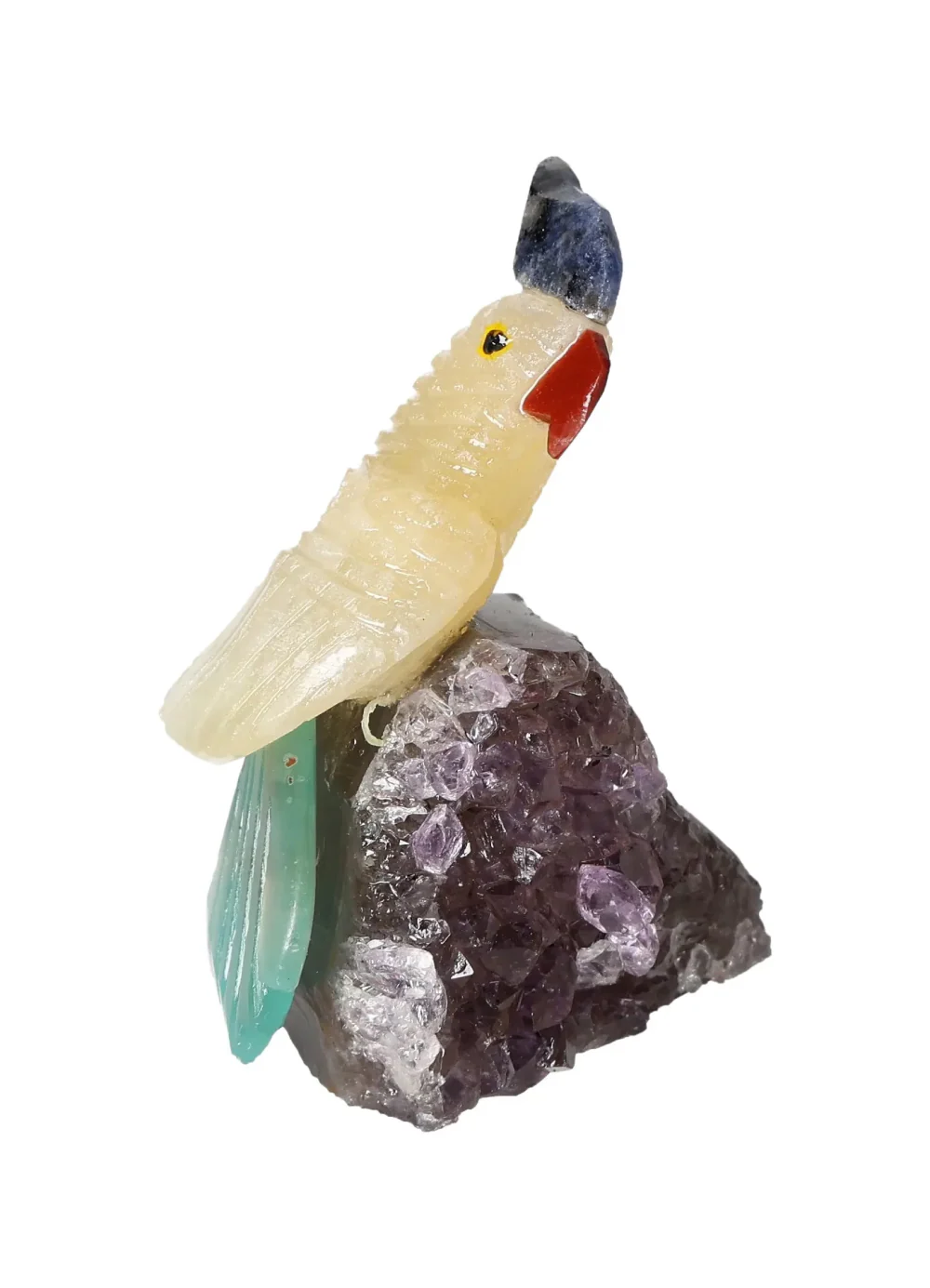 Yellow Calcite Parrot On Quartz 636575 - Image 3