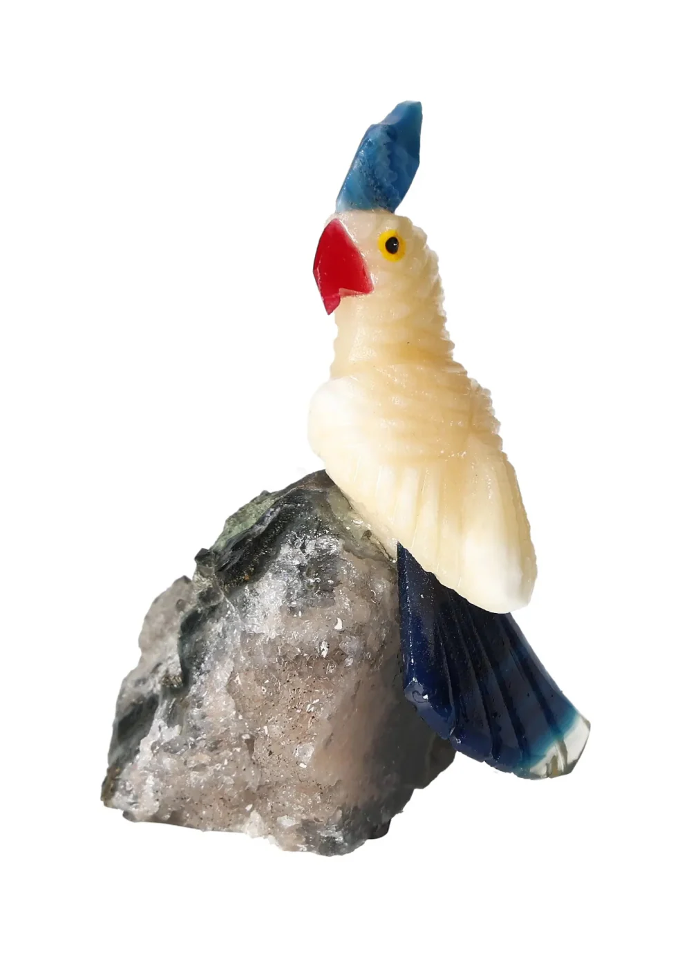 Yellow Calcite Parrot On Quartz 636575 - Image 4