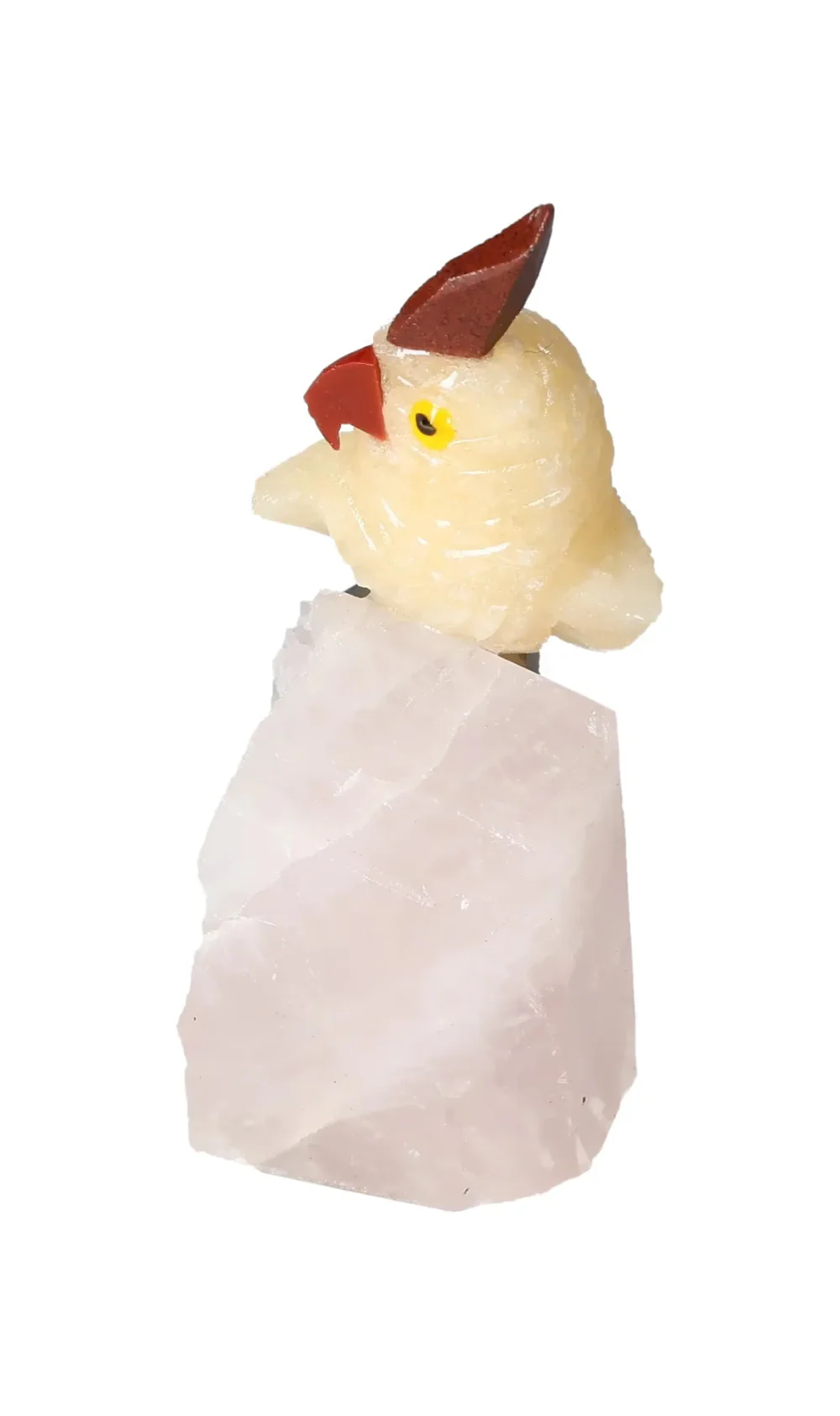 Yellow Calcite Parrot On Quartz 636681 - Image 4