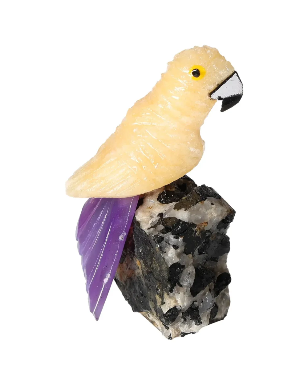 Yellow Calcite Parrot On Tourmaline 636285 - Image 3